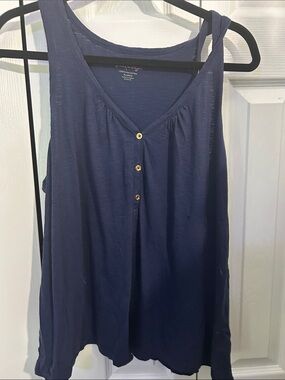 Lilly Pulitzer Navy Button-Front Sleeveless Tank